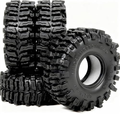 1.0 Tires 64 * 25mm 1.0 Mud Slingers Tires Super Soft Sticky 1.0 Crawler Tyre for RC 1/18 TRX4M 1/24 SCX24 FCX24 Upgrade - style: 1.0 Mud Slingers Tires 64mm