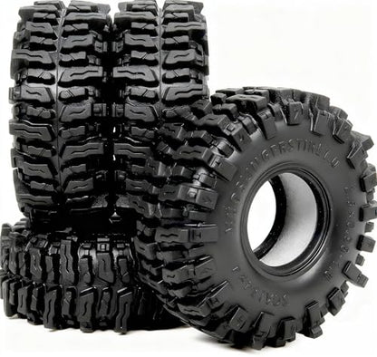 1.0 Tires 64 * 25mm 1.0 Mud Slingers Tires Super Soft Sticky 1.0 Crawler Tyre for RC 1/18 TRX4M 1/24 SCX24 FCX24 Upgrade - style: 1.0 Mud Slingers Tires 64mm
