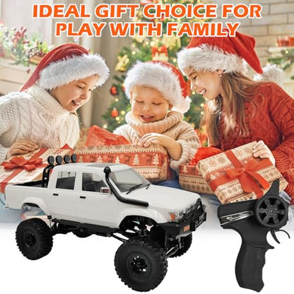 RC Rock Crawler WPL C64-1 RC Truck, 1:16 Scale 2.4GHz Remote Control Truck, 4WD All Terrain Off-Road RC Crawler with LED Lights and 2 Rechargeble Batteries for Adults (Red) - color: Red
