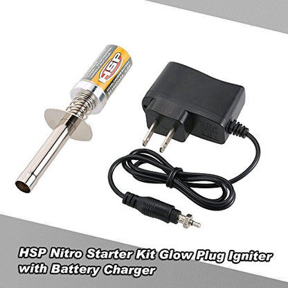 Goolsky HSP Nitro Starter Kit Glow Plug Igniter with Battery Charger for HSP RedCat Nitro Powered 1/8 1/10 RC Car