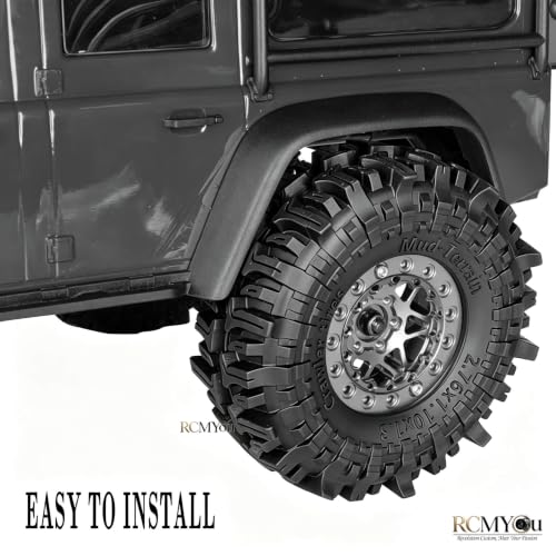 RC 1.3" Soft Rubber Wheel Tires for 1/24 1/18 SCX24 TRX4M RC Crawler Car,Soft Sticky Wheel Tires,Wheels Fetal Skin(4PCS)-A - style: Rubber Wheels-A