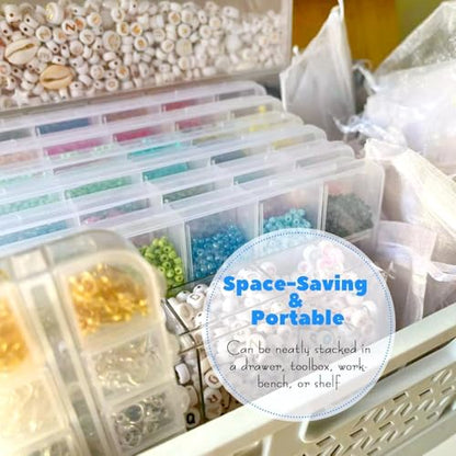 32-Grid Clear Plastic Beads Jewelry Organizer Box Small Parts Storage-2pack - color: 2 pack