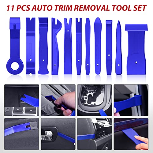 Nilight Trim Removal Tool 102 Pcs, Auto Push Pin Bumper Retainer Clip Set | Fastener Terminal Remover Tool Adhesive Cable Clips Kit Car Panel Radio Removal Auto Clip Pliers - color: 102 Clips+ Remover Tools Blue