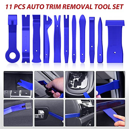 Nilight Trim Removal Tool 102 Pcs, Auto Push Pin Bumper Retainer Clip Set | Fastener Terminal Remover Tool Adhesive Cable Clips Kit Car Panel Radio Removal Auto Clip Pliers - color: 102 Clips+ Remover Tools Blue