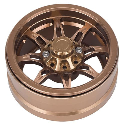 AMK 1.9 Inch CNC Aluminum Beadlock Wheels, 4PCS RC Crawler Wheel Rims with 12mm Hex, Fits SCX10, SCX10 II, SCX10 III, SCX10 Pro, Capra, TRX4, RC4WD D90, 1/10 Scale Rock Crawler