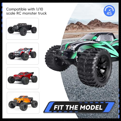 2.8" Preglued 1/10 Stadium Truck Wheels and Tires 12mm Hex for Traxxas Rustler Stampede 4x4 2WD Redcat Volcano Epx S30 Blackout Xte 4PCS