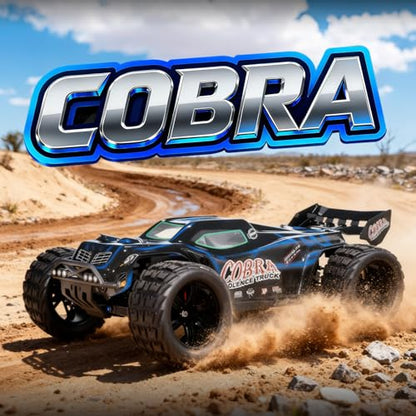 Supersize 1/10 High Speed RC Cars for Adults, 4WD Off-Road Electric Truggy with 3S 5000mAh LiPo Battery & 3660 Brushless Motor, RTR RC Truck Hobby with LED Lights for All Terrain