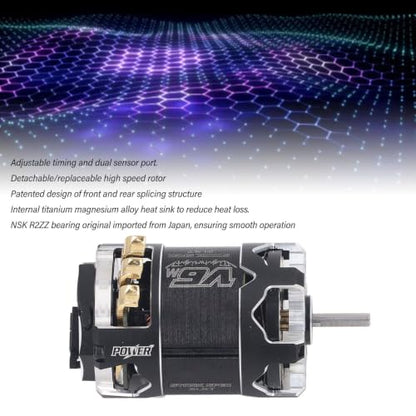 Changor 540 V6M Sensored Brushless Motor 2400KV Powerful for 1/10 RC Car Black Silver Aluminum