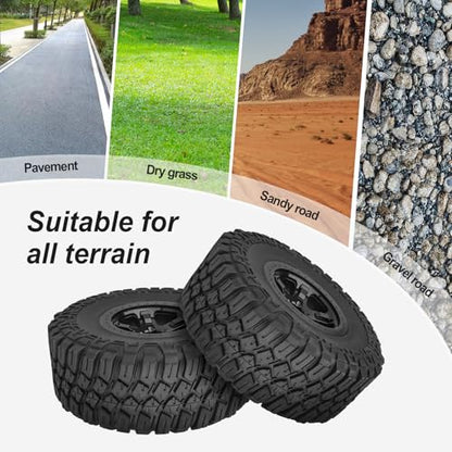 Hobbypark 4-Pack 120mm / 4.7 Inch Outer Diameter Tires & Wheels Foam Inserts 12mm Hex for Traxxas Slash 4x4 2WD BL-2S 1/10 Short Course Truck