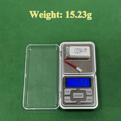 HAWK'S WORK 3.7V 550mAh LiPo Battery, 2 Pack Rechargeable Lithium Polymer Battery for RC Plane Helicopter Drone All Models & Toys (MX2.0 Connector) - size: 550mAh-MX2.0-B