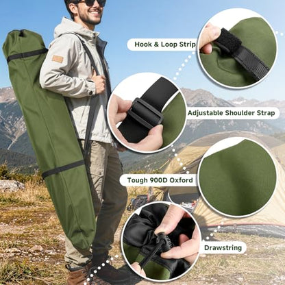 Xxerciz Camping Chair Replacement Bag 48 Inches Folding Chair Carry Bag with Adjustable Shoulder Strap Nylon Storage Tent Bag Heavy Duty Chair Bag for Travel Camping Sports (Exclude Chair) - color: Army Green