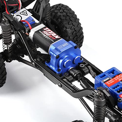 RC Gearbox, Drop-in Gearbox Upgrade Part for 1/18 TRX-4M | Aluminum Alloy Gearbox Housing, Hardened Steel Gears Assembly, Pinion Gear, Ready to Install, Blue
