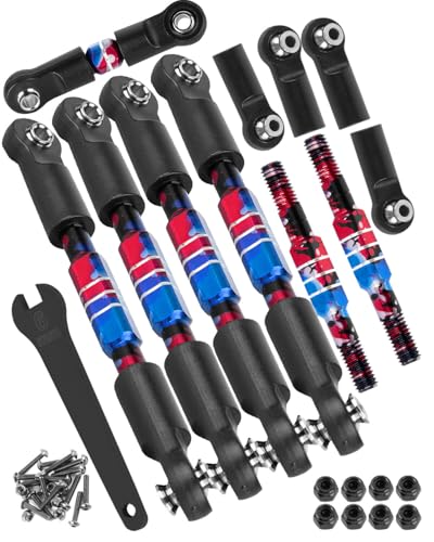 RC Aluminum Turnbuckles Camber Links Upgrades Part for 1/10 Slash/Stampede/Rustler/Bandit 4x4 4WD VXL,Alloy Turnbuckles Camber Links Hops Up,Rainbow - color: Rainbow - (Upgrades)