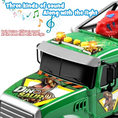 Dwi Dowellin Toy Truck Transport Cars Carrier with Dinosaur for Kids Toddlers,Birthday Gifts for Boy Toddler Child 3 4 5 6 Years Old - style: dinosaur truck