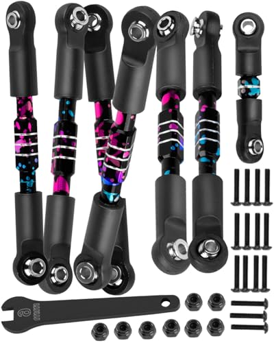 RC Upgrades Part Adjustable Turnbuckles Camber Links Toe Link for 1/10 Slash 4X4 4WD VXL.Alloy Front&Rear Link Set,Colour - color: Colour(for 1/10)