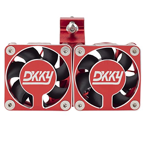DKKY RC Motor Cooling Fan Heatsink 47-51mm Adjustable 15000 RPM for 1/5 1/8 ARRMA Infraction, Felony, Limitless and Axial 1717 4985 Motor, Red - color: Red