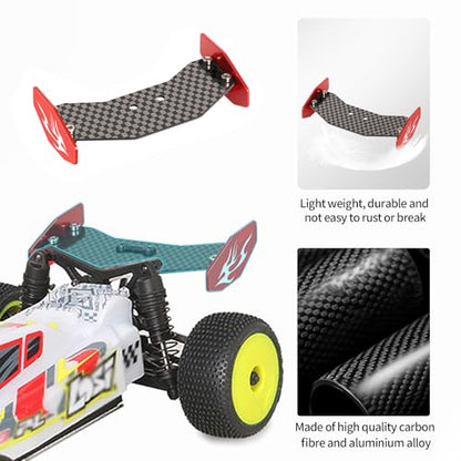 RC Rear Wing Carbon Fiber RC Tail Wing for Losi 1/24 Micro-B 2WD Buggy RC Car Upgrade Parts (Red) - color: Red