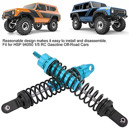 2Pcs 188mm RC Aluminum Shock Absorber Damper for 1/5 Scale OffRoad Cars, Suitable for HSP 94050 RC Gasoline Vehicles (Blue) - color: Blue