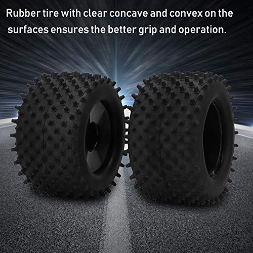 155mm Rubber Tire 82mm Hub Wheel Upgrade Kit, RC Rubber Tire for 1/8 Truck, High - Grip Tread with Nylon Hub and Plastic Rim, Dampening Off - Road Vibration