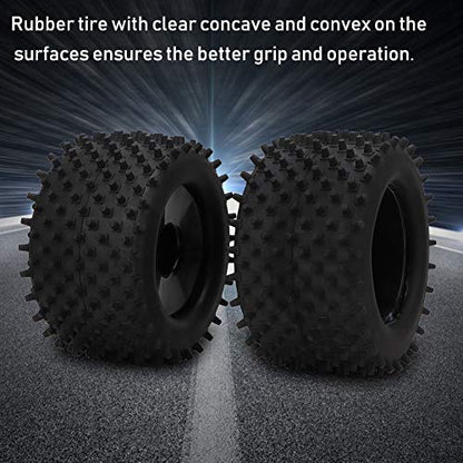 155mm Rubber Tire 82mm Hub Wheel Upgrade Kit, RC Rubber Tire for 1/8 Truck, High - Grip Tread with Nylon Hub and Plastic Rim, Dampening Off - Road Vibration