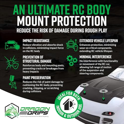 Dragon Grips RC Body Clip Hole Protectors, 49pcs, Clear PVC Stickers | For 1/10 RC Crawler Body Shells, Stick-On Accessories, Prevent Clip Hole Damage & Cracking, Protect Custom-Painted Bodies - color: Clear/49pc