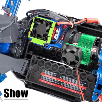 VXL-3s High Velocity Fan Heatsink Set Upgrades Part for 1/10 Slash/Rustler/Stampede VXL 4X4 2WD, ESC Motor Cooling Fan Hops Up,Green - color: Green/(for 2wd 4wd)