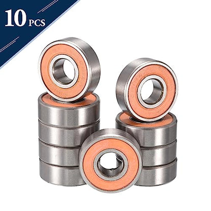 1615-2RS Deep Groove Ball Bearings, ID 7/16" x OD 1-1/8" x Width 3/8" Double Rubber Sealed Ball Bearing Pre-Lubricated Chrome Steel Z2 Lever 10pcs - size: 1615-2RS 7/16"x1-1/8"x3/8"