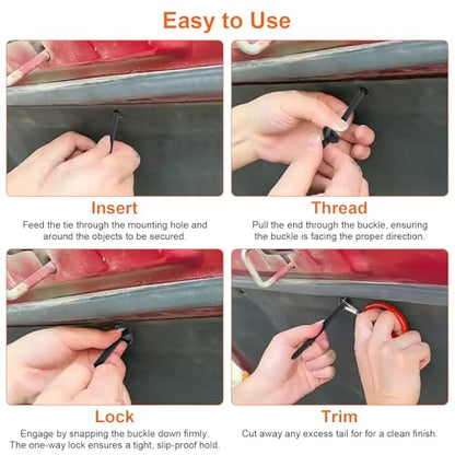 100Pcs Cable Tie Buckle, Unbreakable Zip Tie Clips for Car Fender, Engine Cover, Mudguard Fastener, Self-Locking Fixion Tools for Automotive Wiring, Electrical Work, Cable Organization, Screw Fixing