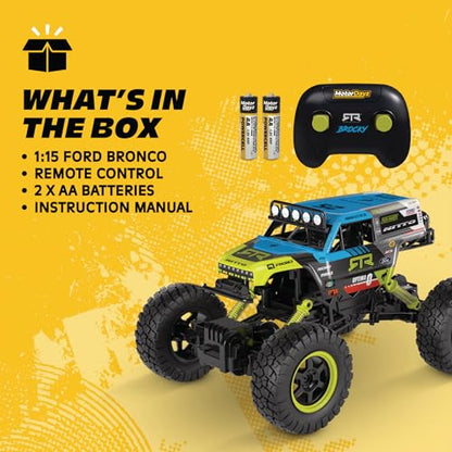Vaughn Gittin Ford Bronco RC Truck – 1:15 Scale 4WD Remote Control Car, Officially Licensed Bronco “Brocky,” 2.4GHz Full-Function Control, USB Rechargeable, Ready to Run