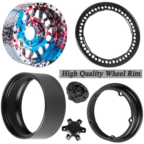2.2 RC Wheels for 1/10 SCX10 90046 AXI03007 TRX4 TRX6 VS4-10 Gen7 Gen8 MST CFX D90,Aluminium RC Truck Tires Highway Tires 2.2" RC Wheels 2.2 Beadlock Wheel Rim RC Tires (135 * 55MM),Colour - color: Colour/4pcs