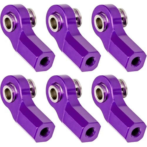 6PCS M3 Tie Rod End Joint Bend Ball Head Holder Linkage Aluminum 4.8mm Ball Cup Compatible with 1/10 Axial SCX10, Traxxas TRX-4, Tamiya CC01, Redcat Gen7, HSP RC Crawler/Trucks (Purple) - color: Purple