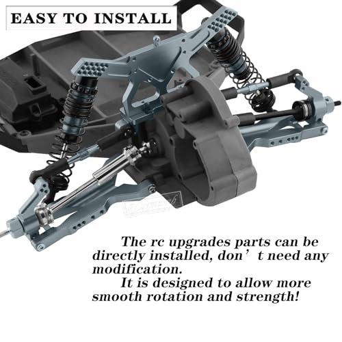 Upgrade Parts for Rustler/Stampede 2WD(VXL), Front/Rear Suspension A-Arms,Steering Blocks,Caster Blocks C-Hubs,Stub Axle Carriers,Shock Towers,Steering Bellcrank,RCarmumb Aluminum RC Hop-Up,Titanium - color: Titanium(1set)