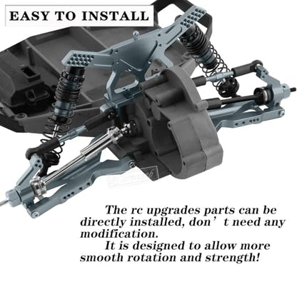Upgrade Parts for Rustler/Stampede 2WD(VXL), Front/Rear Suspension A-Arms,Steering Blocks,Caster Blocks C-Hubs,Stub Axle Carriers,Shock Towers,Steering Bellcrank,RCarmumb Aluminum RC Hop-Up,Titanium - color: Titanium(1set)