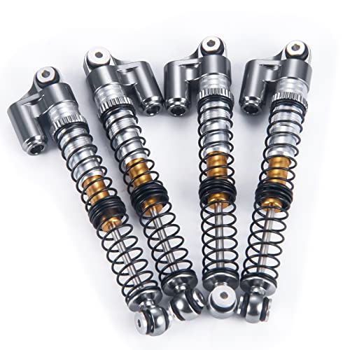 Aluminum RC Shocks Adjustable 53mm Long Shock Absorber Damper for 1/24 Axial Modified Scx24 Vehicles Upgrade Parts (Grey) - color: Grey