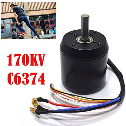 C6374 170KV Efficience Brushless Belt Sensored Motor for Electric Skateboard Longboarding (C6374, 170KV)