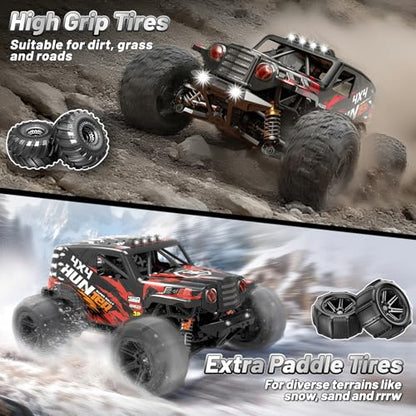 YESHIN 1:14 Scale RC Cars for Adults, 4X4 Waterproof Off-Road Remote Control Truck with 2 Rechargeable Batteries, 40km/h Waterproof Electric Vehicle for Snow, Sand, Beach & Rocky Surfaces