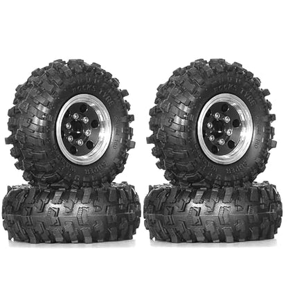 REDSPIDER 1.0 Beadlock Wheels and Tires（4pcs）1.0 Crawler Tires 51*20mm 1.0 Wheel color and style are optional 1/18 1/24 RC Crawler Tires for SCX24 TRX4M FMS FCX24 FCX18 AX24 ﻿ (Black（circular hole）) - color: Black（circular Hole）