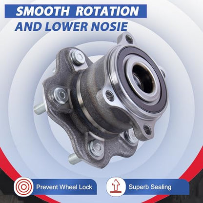 512388 FWD Models Only Rear Wheel Bearing Hub Assembly ABS 5 Lugs 1 Pack | Only for FWD & 4-Wheel ABS, Fits 2007-2018 Nissan Altima, 2013-2016 Pathfinder, Rear Wheel Hub Bearing with ABS Sensor - size: 512388/1PC