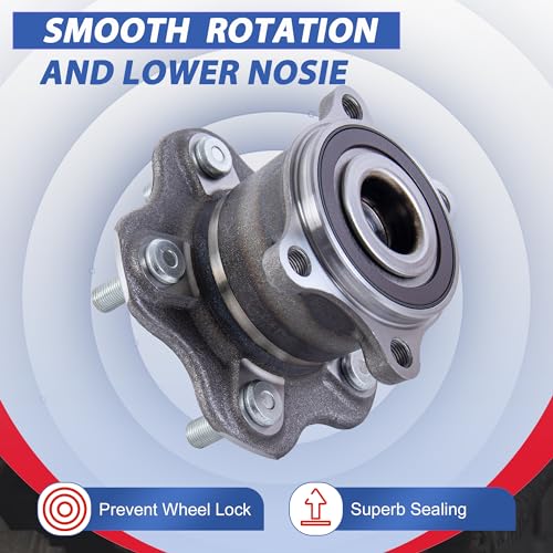 512388 FWD Models Only Rear Wheel Bearing Hub Assembly ABS 5 Lugs 2 PCS | Only for FWD & 4-Wheel ABS, Fits 2007-2018 Nissan Altima, 2013-2016 Pathfinder, Rear Wheel Hub Bearing with ABS Sensor - size: 512388/2PCS