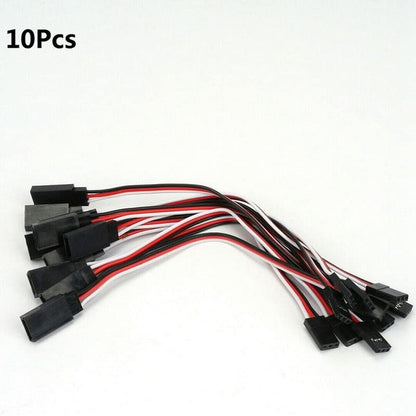 2 Set RC Car Parts: 1 Set 150Mm Servo Extension Lead Wire JR Cable & 1 Set Metal Pull Rod Base Axle Up Servo Bracket - (Color: Chocolate)