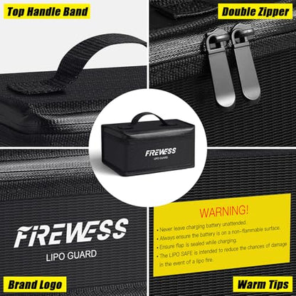 Lipo Safe Bag Fireproof, Lithium Battery Bag Fireproof and Explosionproof, Lipo Battery Storage Guard Safe Pouch for Charge and Storage - size: 8.5x6.5x5.7in-1pack