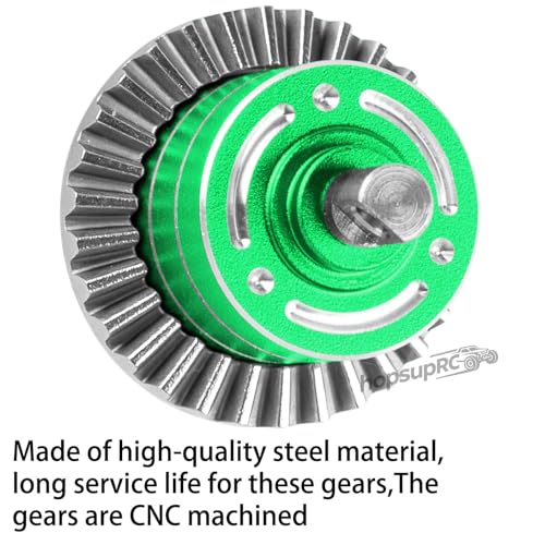 RC Front & Rear Diff Gear Upgrades Part for 1/14 M-J-X14210,14211,Metal Rear Gears Differential Assembly,Replacement 16420G2,Green