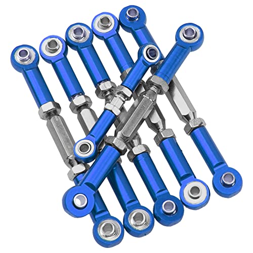 7PCS ShareGoo Adjustable Turnbuckles Camber Links Steering Linkage Rod Ends Sets Compatible with Traxxas Slash 4X4 / 2WD 1/10 RC Car Upgrade Parts (Blue) - color: Blue