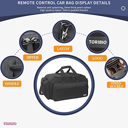 TORIBIO RC Car Bag for 1/14, 1/16 and 1/18 Car and Tools Accessories | w/ Bottom Clapboard for Support, Multi-Pockets Protective RC Carry Case w/ Adjustable Shoulder Strap and Handle - size: Bag for 1/14 & 1/16 & 1/18