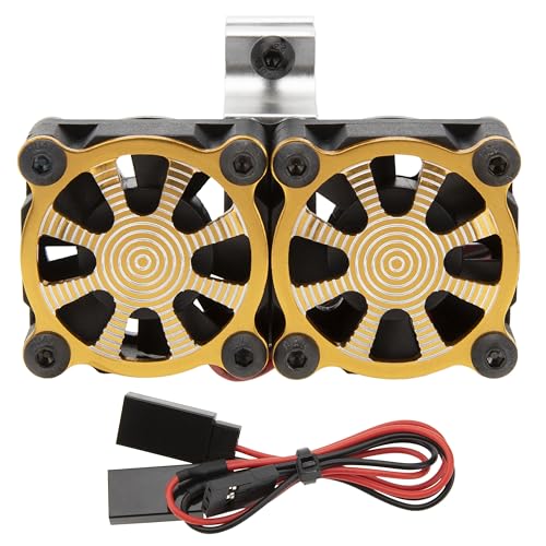DKKY RC Motor Cooling Fan Heatsink 18000RPM 36mm for ARRMA Axial Traxxas 1/6 1/8 1/10 RC Models with 3650 Motor (Yellow) - color: Yellow