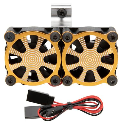 DKKY RC Motor Cooling Fan Heatsink 18000RPM 36mm for ARRMA Axial Traxxas 1/6 1/8 1/10 RC Models with 3650 Motor (Yellow) - color: Yellow