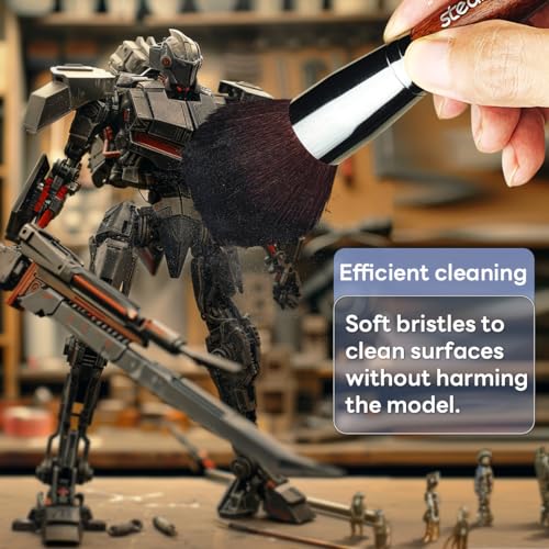 stedi 3PCS Model Cleaning Brush Kit, 2 Soft & 1 Stiff Figure Duster Brush | Model Hobby Making Tools, Model Dusting Brush for Statues, Gundam, Scale Military Hobby Crafts