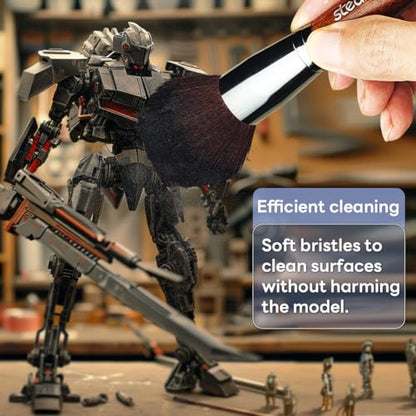 stedi 3PCS Model Cleaning Brush Kit, 2 Soft & 1 Stiff Figure Duster Brush | Model Hobby Making Tools, Model Dusting Brush for Statues, Gundam, Scale Military Hobby Crafts