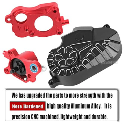 Aluminum Gearbox Complete Transmission Case w/Gear Upgrades Part for 1/10 SCX10-AXI03004 Capra 1.9 UTB RC Crawler Car,(Black-Red) - color: Black Red - (Gearbox)