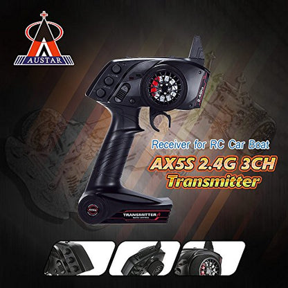GoolRC AUSTAR AX5S 2.4G 3CH AFHS Radio Remote Control Transmitter with Receiver for RC Car Boat